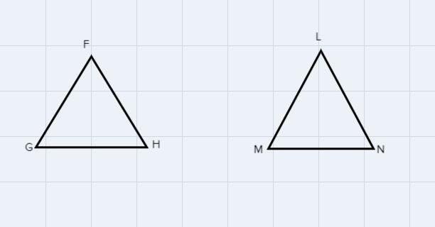 Given triangle FGH is similar to triangle LMN, which must be true?-example-1