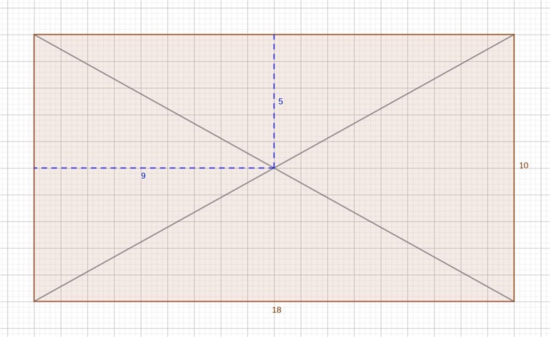 The point of intersection of the diagonals of a rectangle is 4 cm further away from-example-1