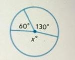 Find the value of x.60° 130°The value of x is type your answer...-example-1