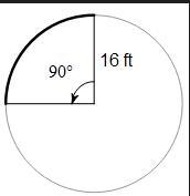 Find the length of the arc.arc circle 3A. 8π ftB. 32π ftC. 64π ftD. 361π12 ft-example-1