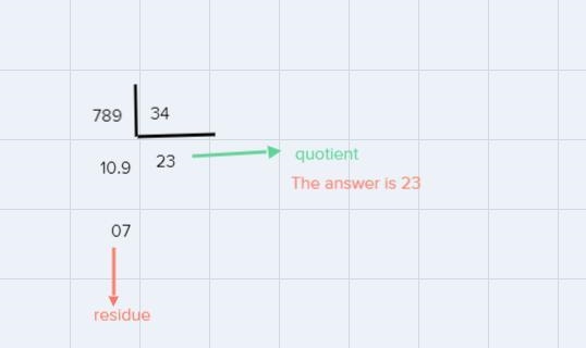 What is the quotient of 789 and 34?-example-1