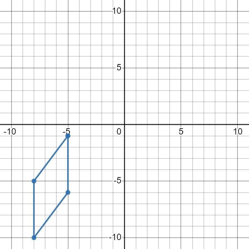 Graph the image of rhombus ABCD after a rotation 180° counterclockwise around the-example-1