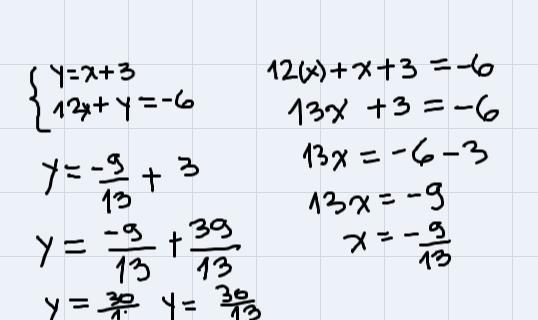 How do I solve this system of equation by graphing Y = x + 312x + y = -6-example-2