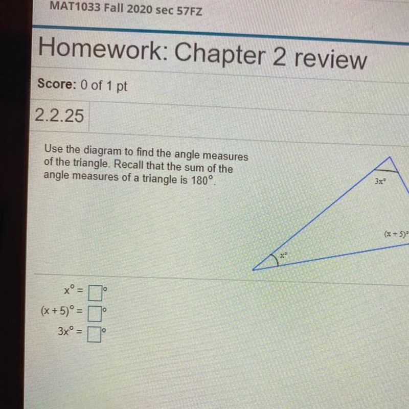 Use the diagram to find the angle measuresof the triangle. Recall that the sum of-example-1