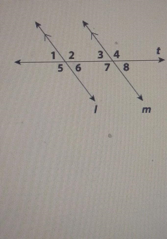 Which of the following angles is not congruent to Z3? t 1 2 5 6 3 4 7 8 A B 21 8-example-1