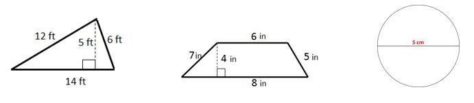 1) Find the perimeter of the composite figure below. . , .2) Choose of the shapes-example-2