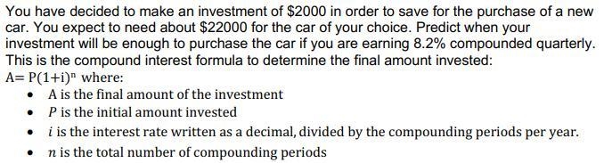 Answer this question using two different strategies.You have decided to make an investment-example-1