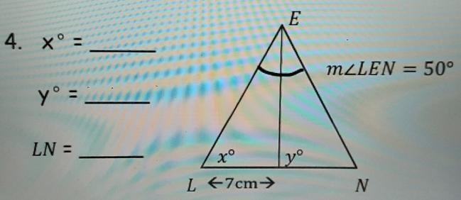 E Xº = MLLEN = 50° yº = LN = ܘ L +7cm → N-example-1