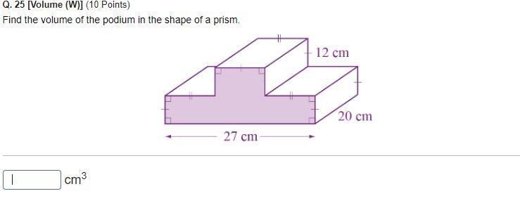 I need this answer fast and as soon as possible Find the volume of the podium in the-example-1