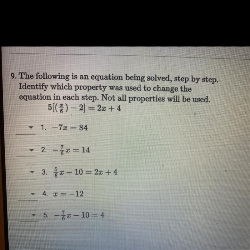 Please help me figure out which property goes with each equation-example-1