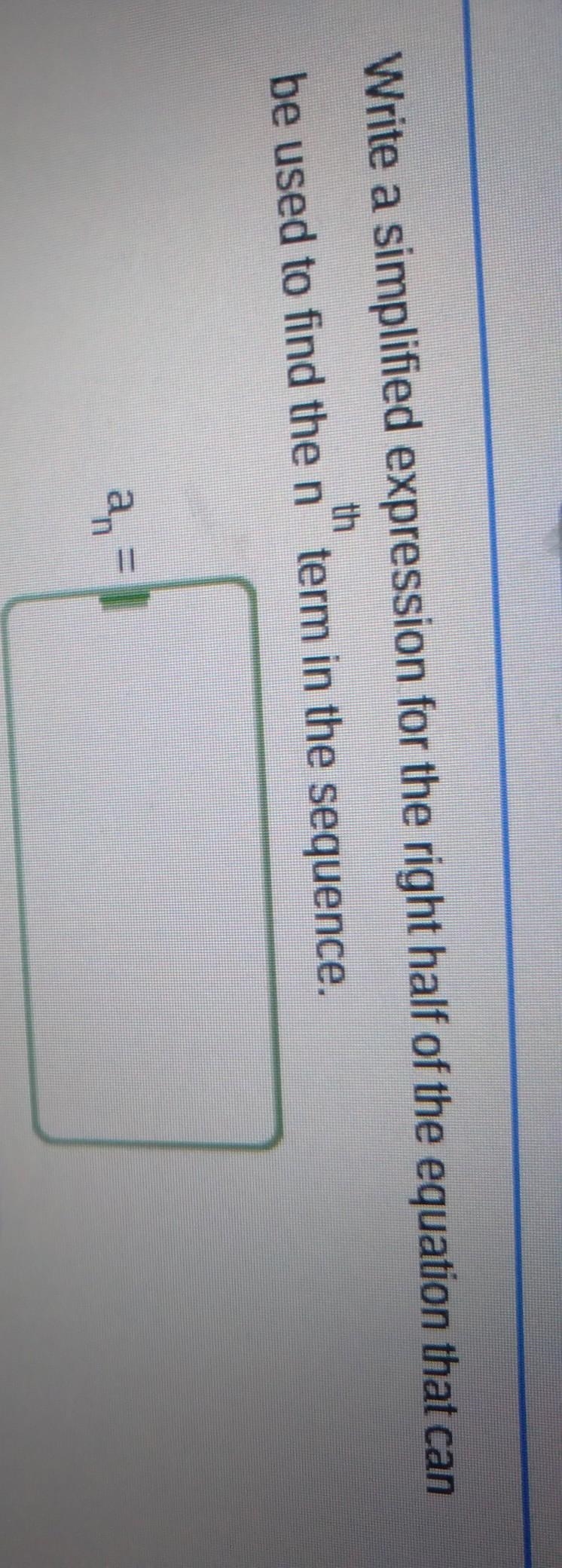 Write a simplified expression for the right half of the equation that can be used-example-1