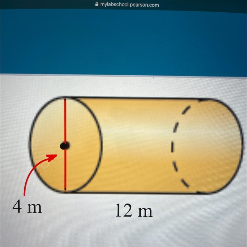 find the lateral area of the cylinder. Lateral area = __ m squaredround to the nearest-example-1