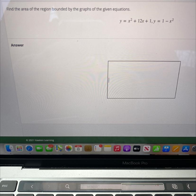 Find the area of the region bounded by the graphs of the given equations.-example-1