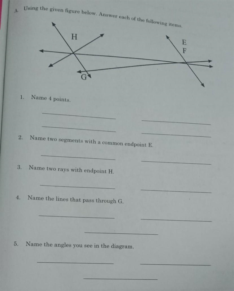 A. Using the given figure below. Answer each of the following items. 1. Name 4 points-example-1