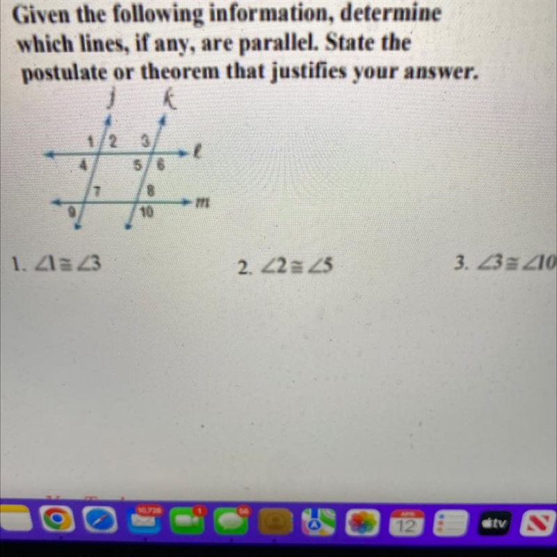 State the postulate or theorem and which lines are parallel-example-1