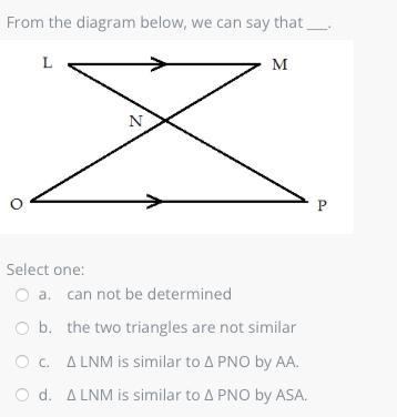 From the diagram below, we can say that ___.Select one:a.can not be determinedb.the-example-1