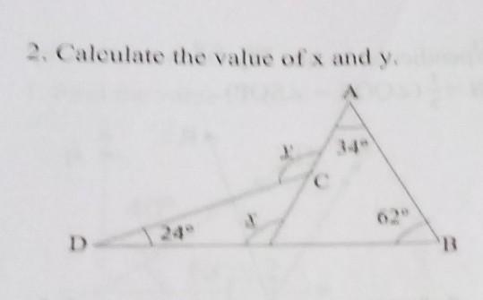 Calculate and find the value of x and y​-example-1