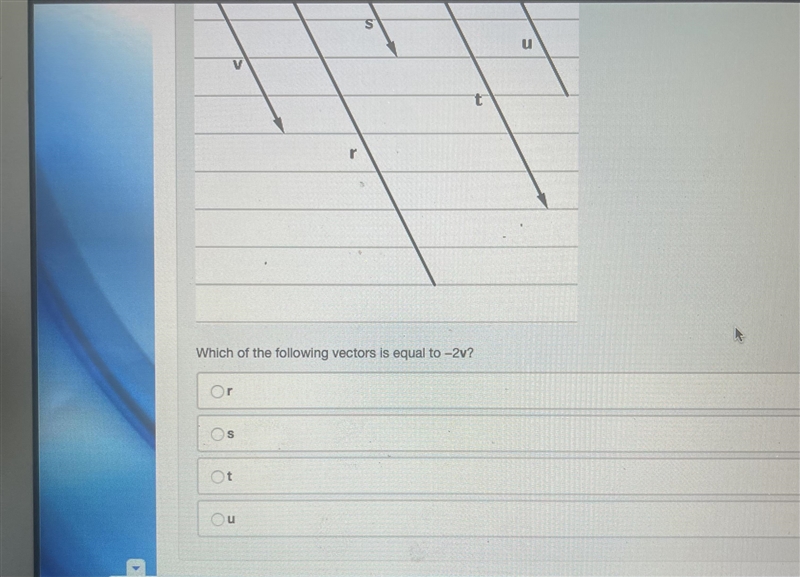 Which of the following vectors is equal to -2v? Thanks!-example-2