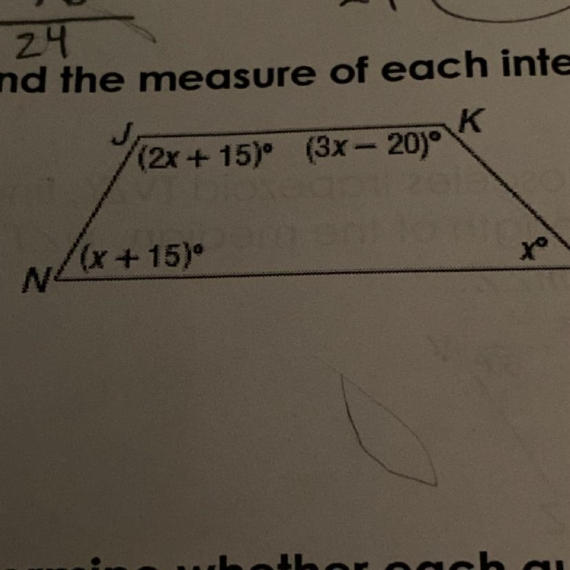 Find the measure of each interior angle using the given information-example-1