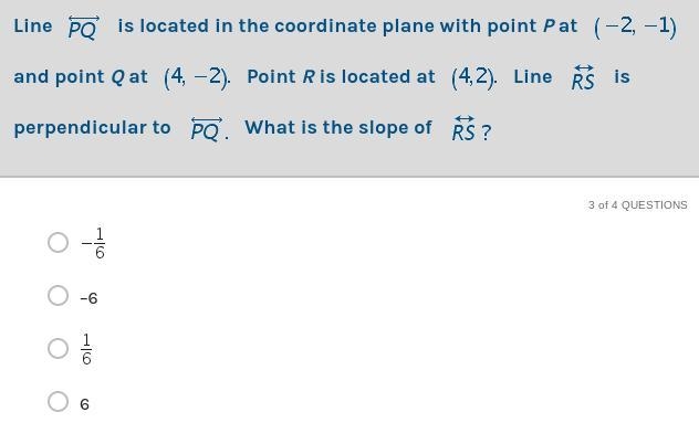 Line PQ is located in the coordinate plane with point P at(-2,-1) and point Q at (4,-2). Point-example-1