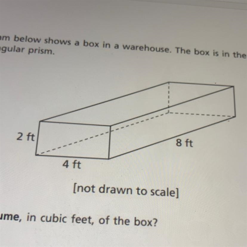 The diagram below shows a box in a warehouse. The box is in the shape of a rectangular-example-1