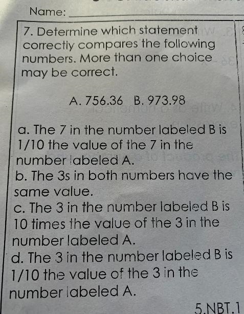 Determine which statement correctly compares the following numbers more than one choice-example-1