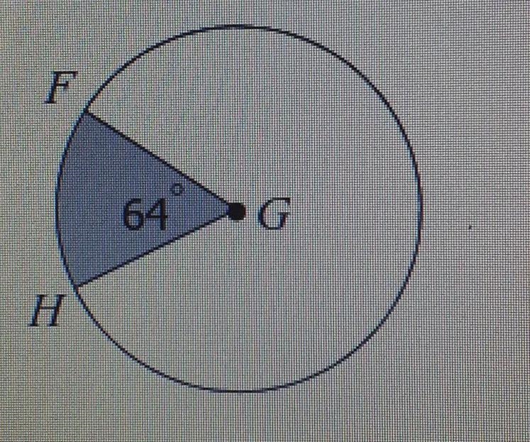 Volume & Surface Area, Area of Sectors GH = 11-example-1