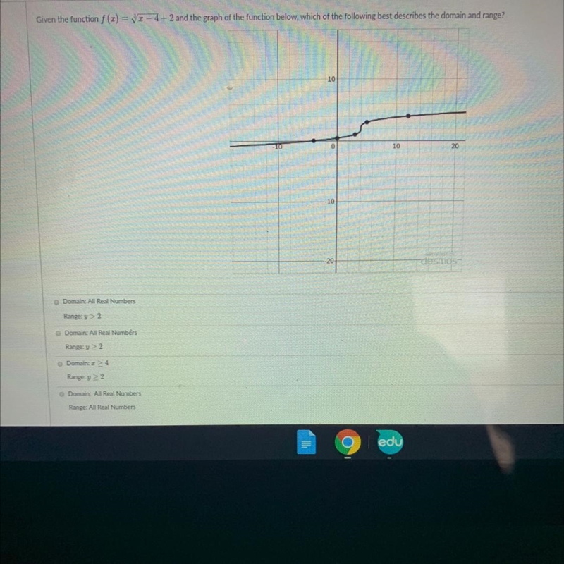 Given the function and the graph of the function below, which of the following best-example-1