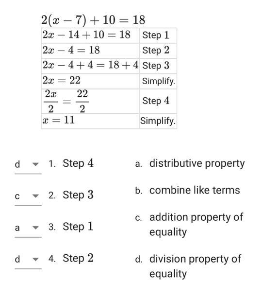 Match each step shown below with the property or rule that was demonstrated in that-example-1