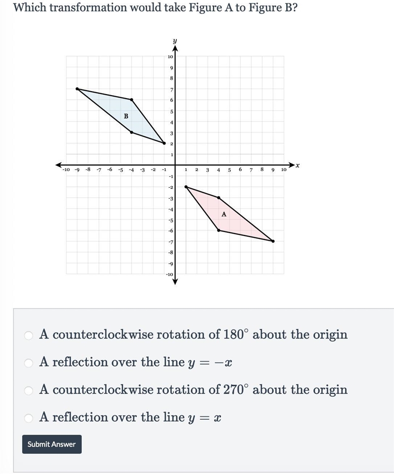 Which transformation would take Figure A to Figure B?-example-1