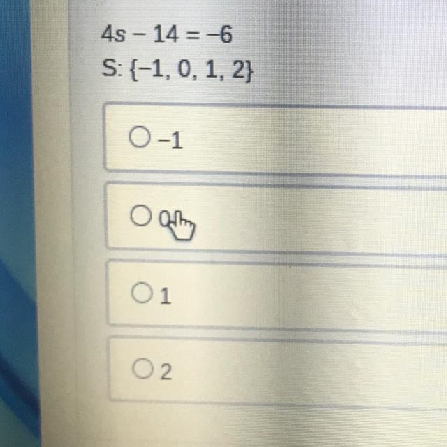 Determine which integer in the solution set will make the equation true-example-1