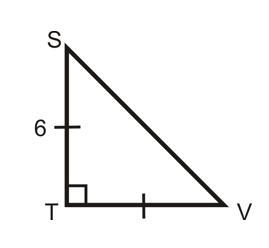 Solve for TV and SV. Select BOTH correct answers. A. TV = 6√2 B. SV = 6 C. TV = 6 D-example-1