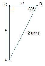 Which equation can be solved to find one of the missing side lengths in the triangle-example-1