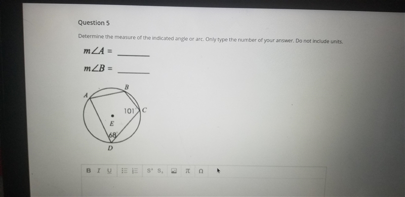 Determine the measure of the indicated angle or arc-example-1