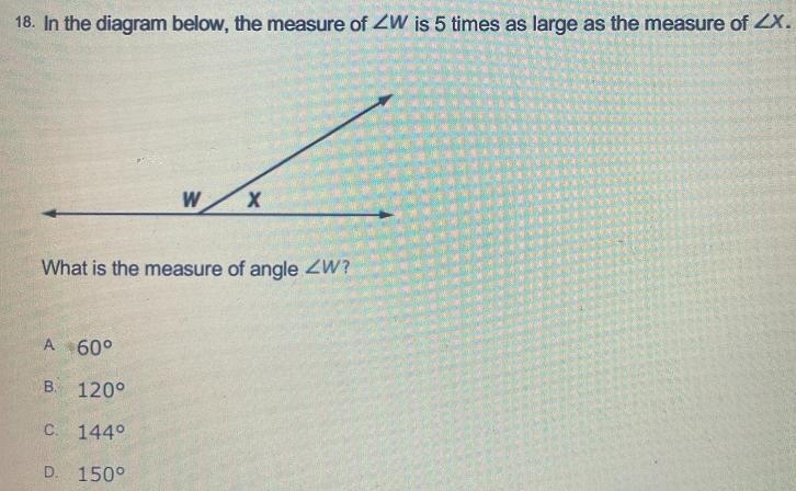 16. In the diagram below, the measure of ZW is 6 times as large as the measure of-example-1