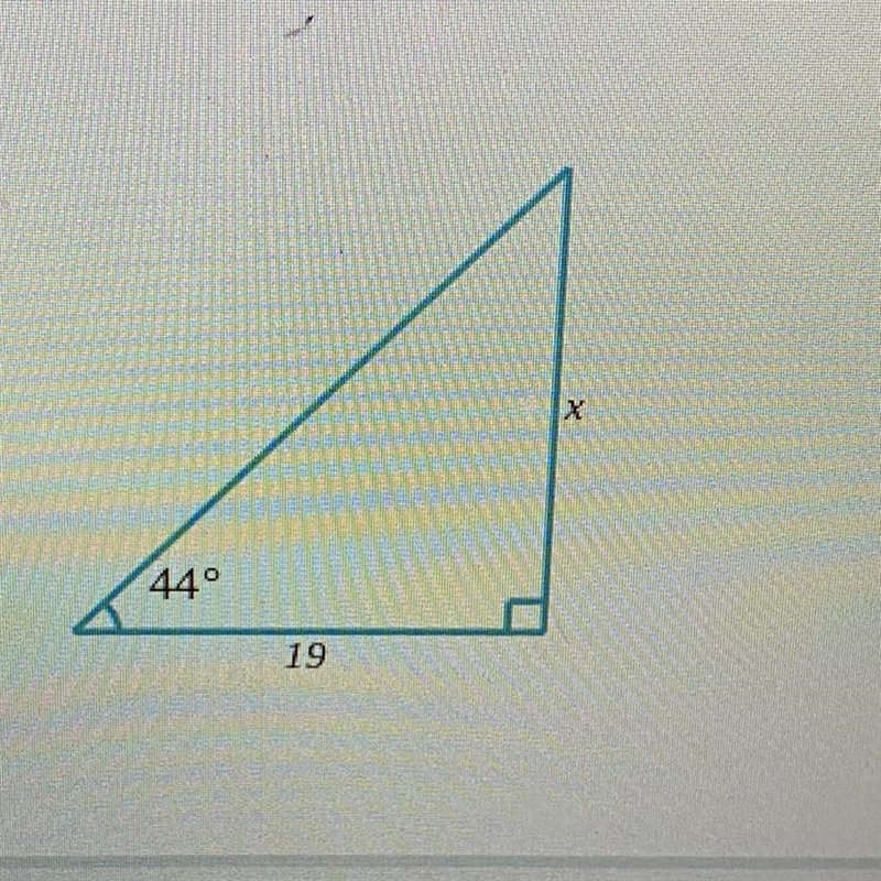 Solve for x in the triangle. Round your answer to the nearest tenth.-example-1