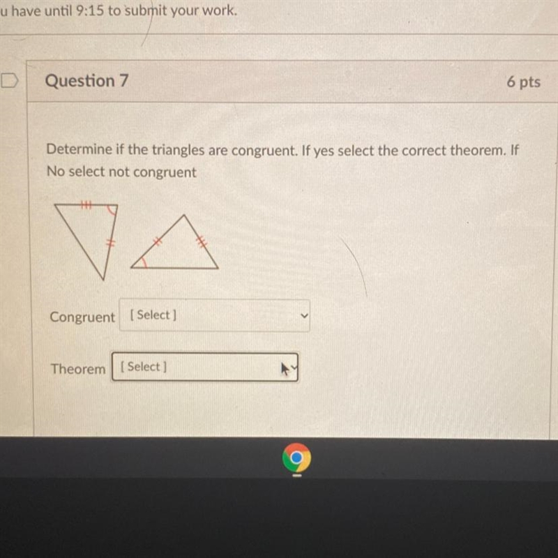 Determine if the triangles are congruent. If yes select the correct theorem. If No-example-1