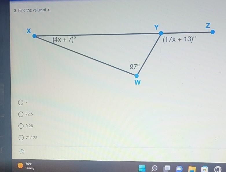 3. Find the value of x? ​-example-1