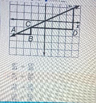 Determine which proportion is comparing the rise/run for the following graph.-example-1