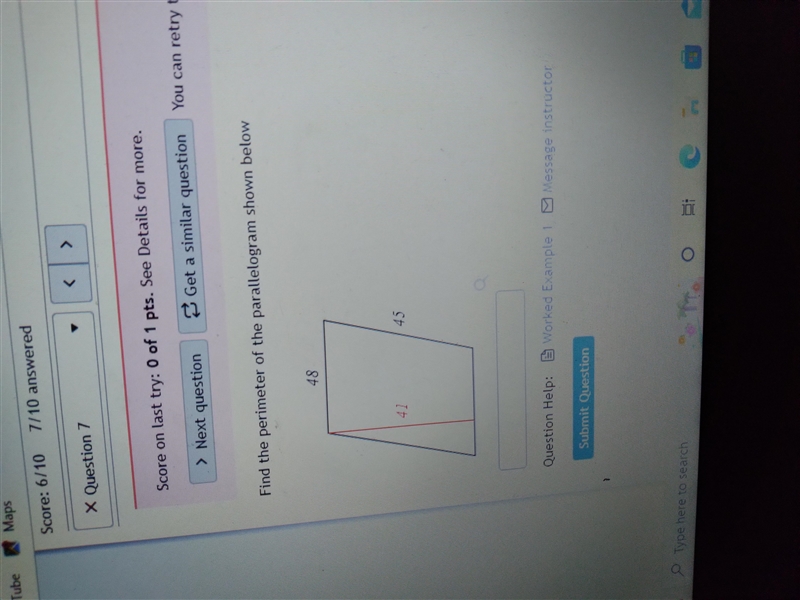 Find the perimeter of the parallelogram shown below-example-1