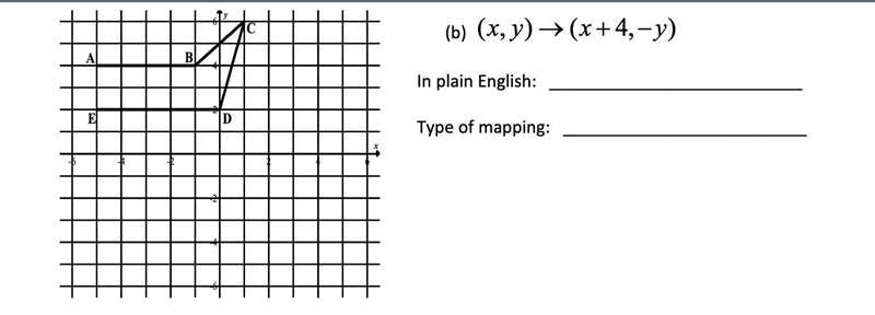 Draw the image of the given figure according to the mapping rule. Describe the mapping-example-1