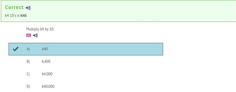 Multiply: 64 by 10 = 640-example-1