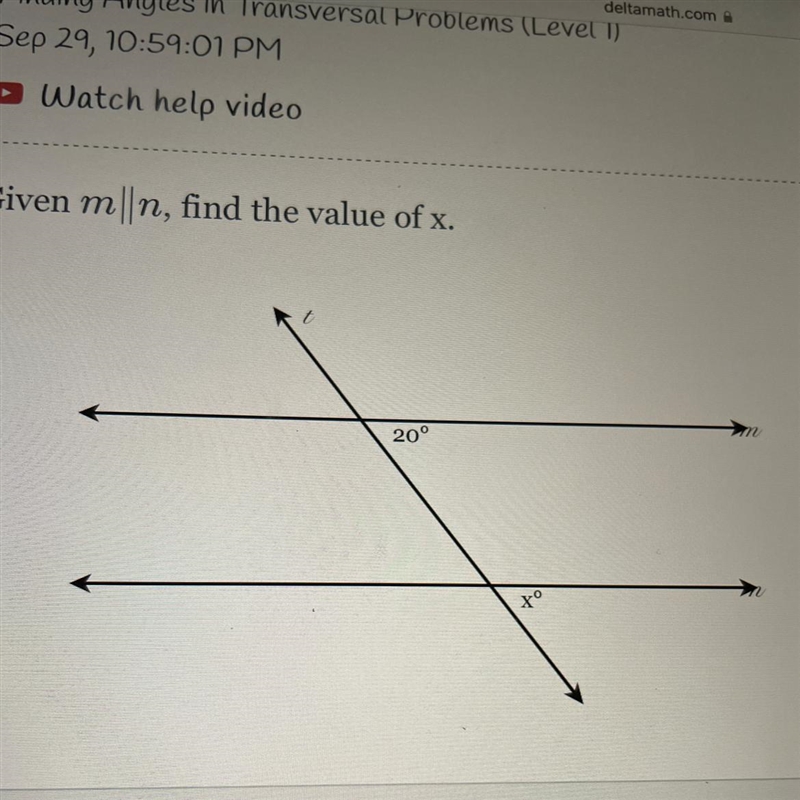 Given mn, find the value of x. 20⁰ Xº-example-1