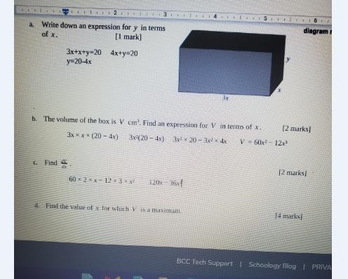 Find de 60 X 2 X X=12 X 3 X x? 120x - 36x4 d. Find the value of x for which V is a-example-1