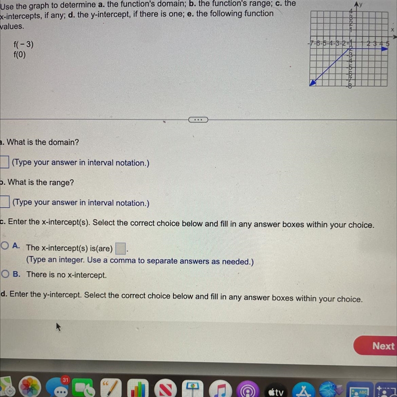 Use the graph to determine a. the function's domain; b. the function's range; c. the-example-1