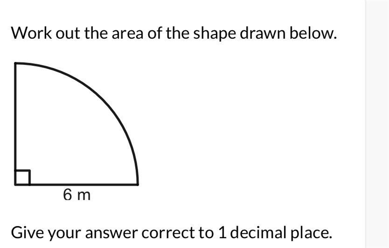 Work out the area of the shape drawn below. 6 m-example-1