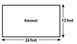 Shown below is a blueprint for a rectangular kennel at a pet hotel.What is the total-example-1