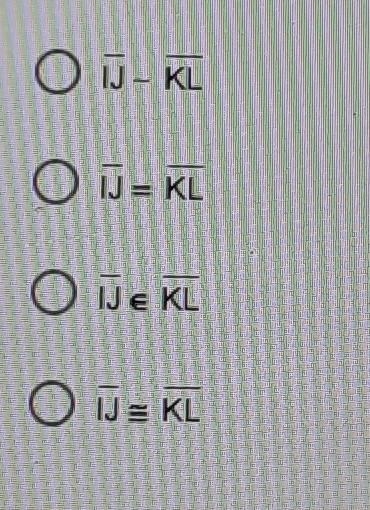 Line segment IJ is congruent to line segment KL. Which of the following is an equivalent-example-1