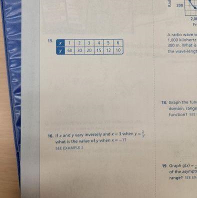 Need to know if do the tables of values represent inverse variation. number 15-example-1