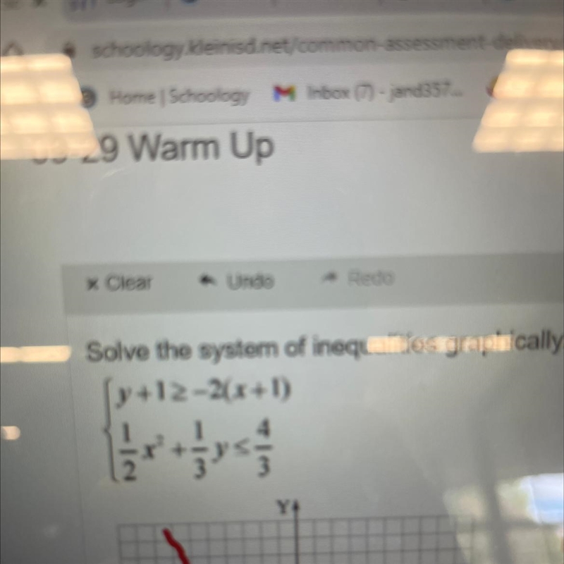 Y+1>-2(x+1) 1/2x^2+1/3y<4/3-example-1